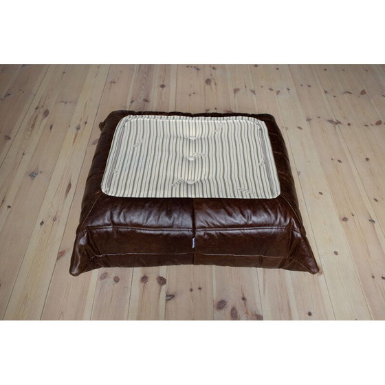 Image 1 of Togo vintage woonkamer set in bruin leer door Michel Ducaroy voor Ligne Roset, Frankrijk 1973