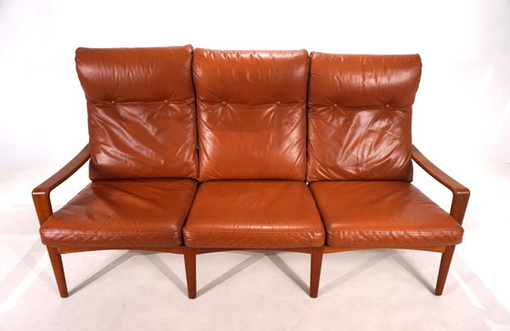 Image 1 of Komfort 3-seater leather sofa by Arne Wahl Iversen, 1960
