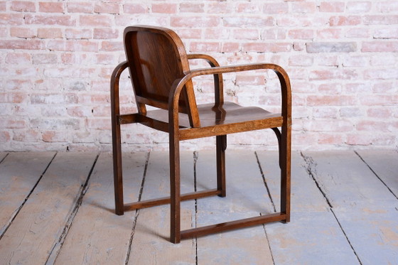 Restored Art Deco Armchair, by Tatra, Pravenec, Beech, Polished, Czech, 1930s – Wood (photo 3 of 13)