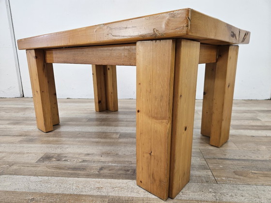 1980s solid pine coffee table, Side tables, Wood, Brown, Rustic (photo 9 of 9)