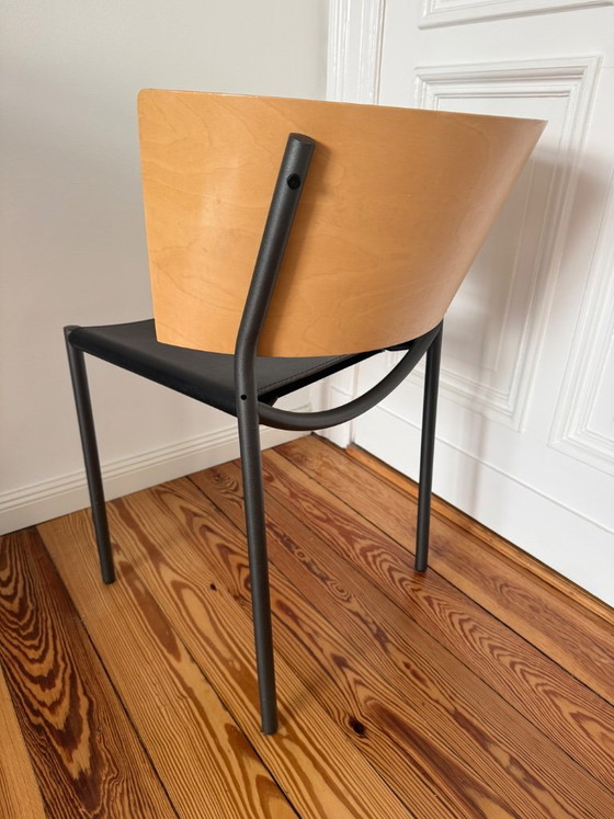 Lila Hunter Chair von Philippe Starck für XO, Esszimmerstühle, Holz, Leder, Schwarz, Modern (Foto 8 von 8)