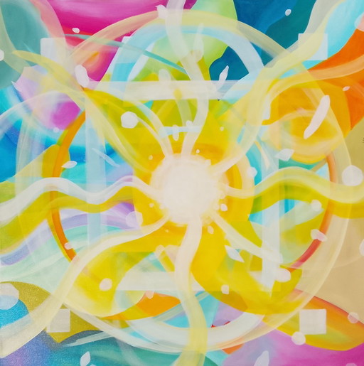Peinture acrylique « Solaris » 100x100cm