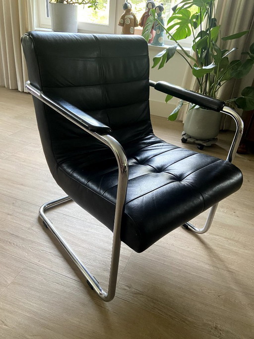 Sessel schwarz Leder Crack von Machalke