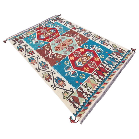 Maimana Kilim Tapijt | Turkse Stijl Handgeweven Vlakweefsel | Wollen Vloerkleed | Handgemaakt Tapijt | 80 × (photo 4 of 12)