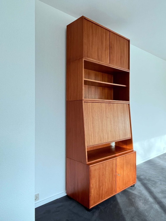 Image 1 of Scrivania da segretaria, scrivania da scrittura, mobile a 4 elementi, teak, WK Möbel, 1967