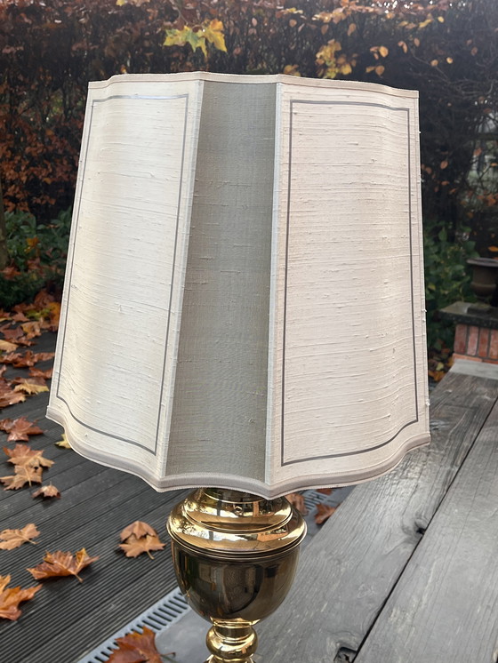 Image 1 of Vintage massief messing tafellamp jaren 50