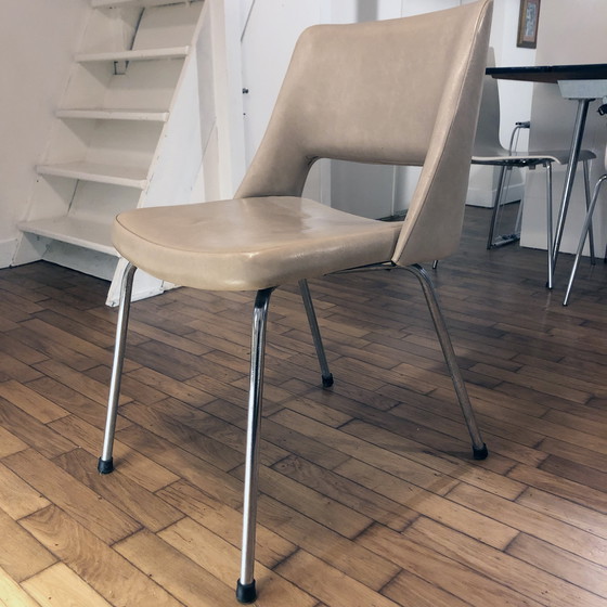 Image 1 of Poltrona vintage • Cromata • Similpelle beige • 1970