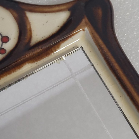 Image 1 of Espejo de cerámica esmaltada mayólica, Schramberg, 1950-60