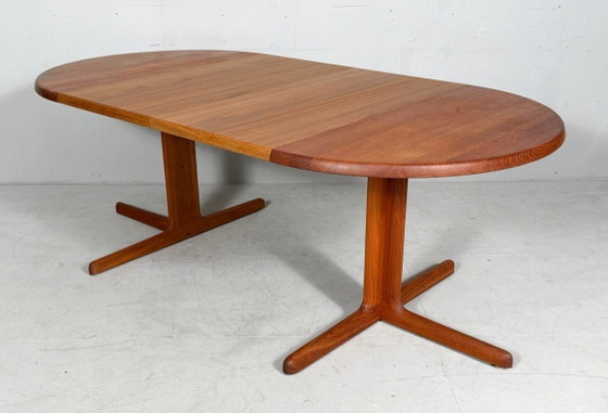 Image 1 of Uitschuifbare eettafel/tafel uit het midden van de 20e eeuw, gemaakt van teakhout door C J Rosengaarden, Denemarken, jaren 60.