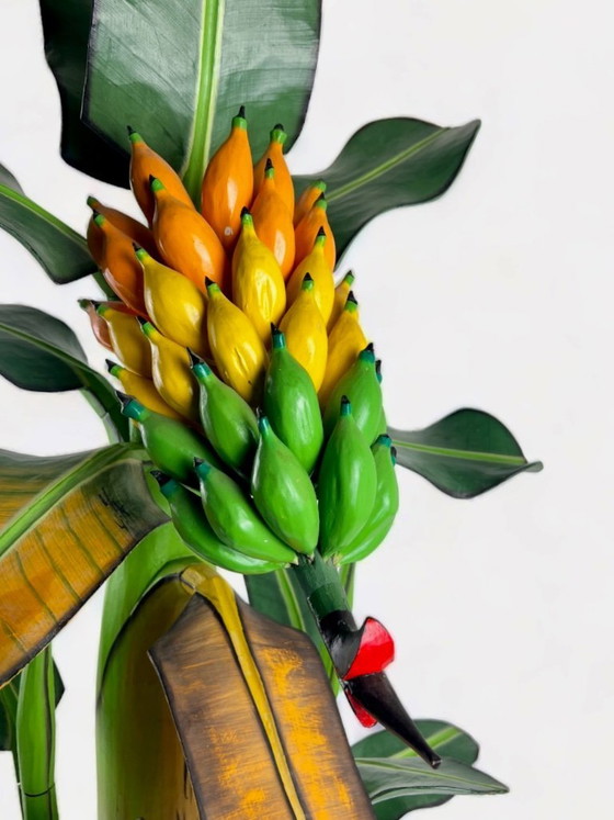 Image 1 of Pianta di banane in legno botanico vintage