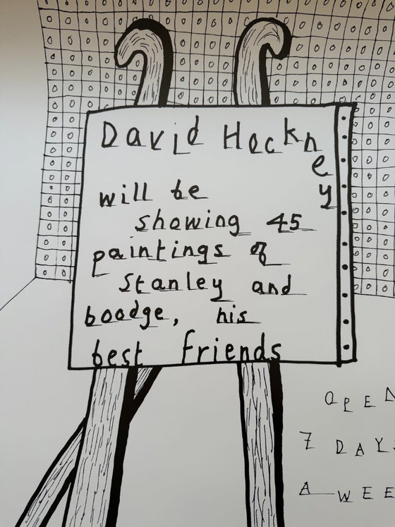 David Hockney (1937-2026), Manifesto per una mostra canina, Manifesto originale vintage degli anni '90, (photo 6 of 9)