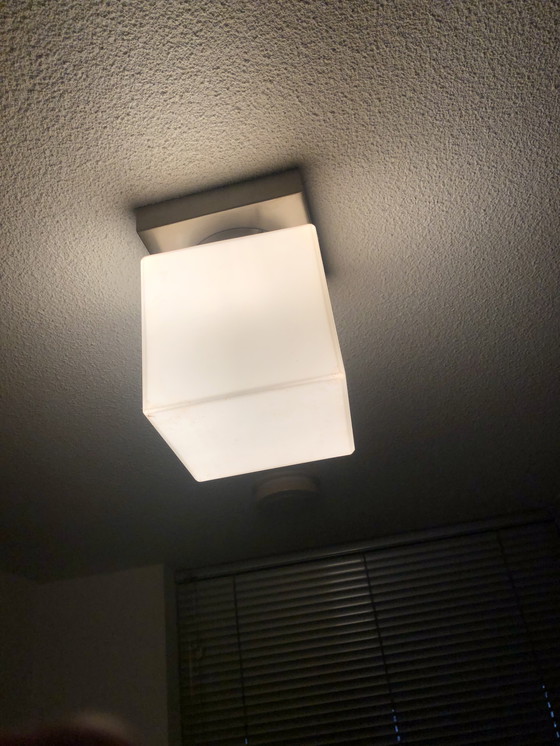 Image 1 of Art Deco Plafonnière Kubus Luxe - Opaalglas