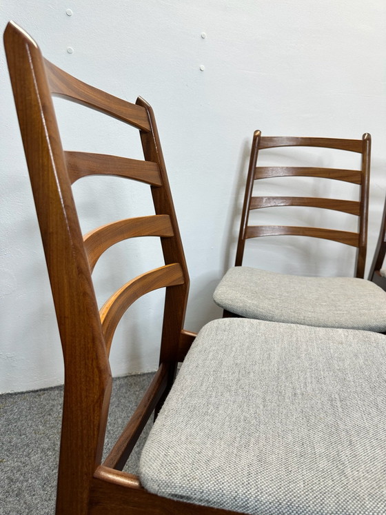 4 Chaises de salle à manger en teck Mid Century Vintage, Bois, Marron (photo 14 sur 14)