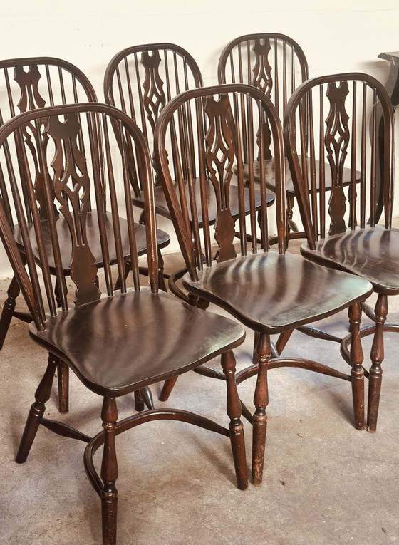 Image 1 of Windsor stoelen antiek 6 stuks crinoline 