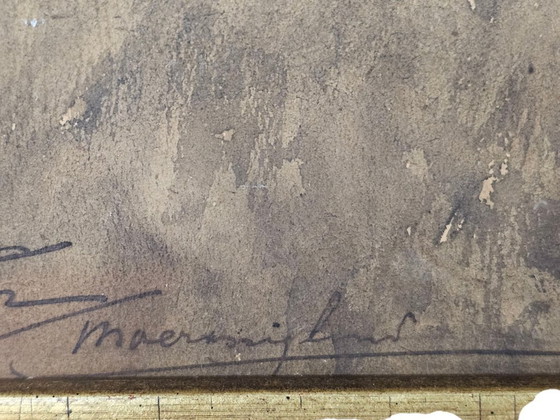 Image 1 of Theodorus J. Arts (Dorus Arts) - 'Sumpfland' - Öl auf Karton - signiert - 1932