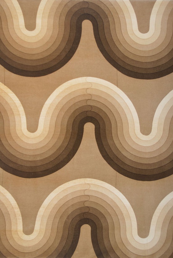 Image 1 of Vintage wandpaneel 'Curve' ontworpen door Verner Panton voor Mira-X, 1969