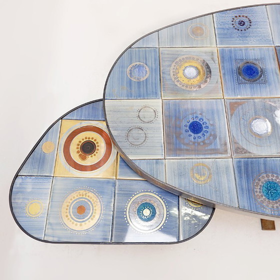 Image 1 of Ovaler Couchtisch von Georges Pelletier für La Roue Vallauris – Frankreich, 1970