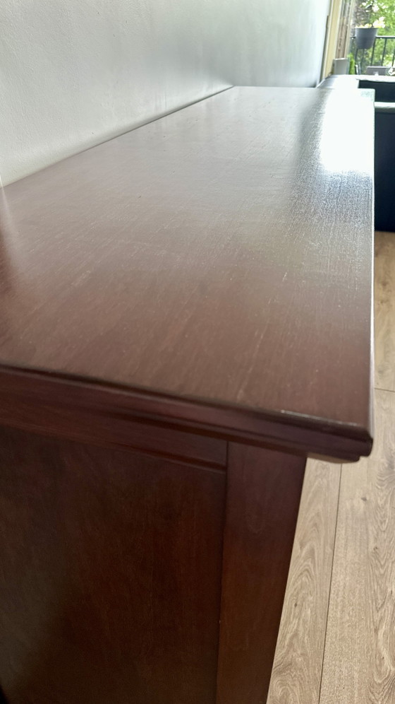 Image 1 of Classic vintage espresso brown cherry wood sideboard