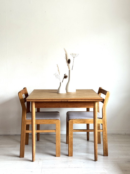 Vintage Danish square extendable dining table 1960s