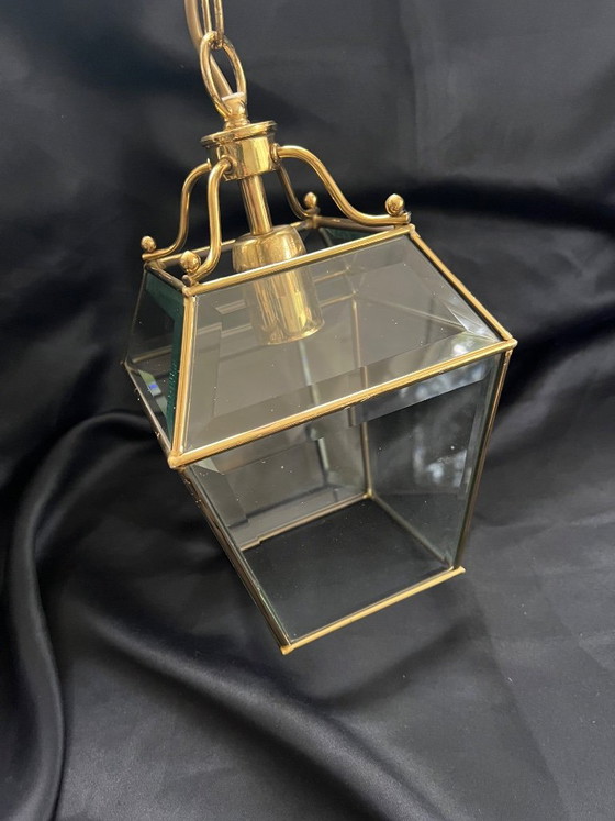 Lampada a Sospensione Lanterna Vintage E.F. Frantzen Ottone Vetro Bisellato – E F Frantzen (photo 12 of 13)