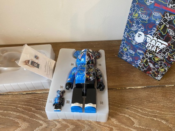 Image 1 of Bearbrick BAPE play camo shark blue 400% MEDICOM toys