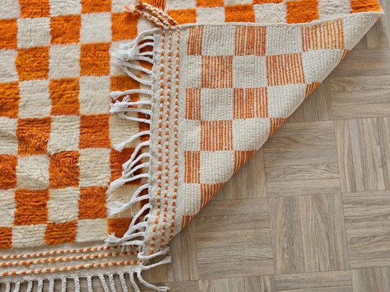 Image 1 of Handmade orange rug, 250cm x 150cm