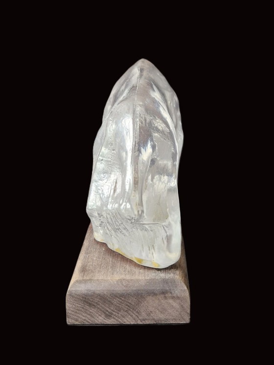 Pukeberg - Massiver Stier von Uno Westerberg - 2272 Gramm - 60er Jahre – Glaskunst, Glass, Wood (photo 6 of 6)