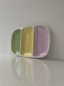 Vintage Gien France serving dish with pastel sections