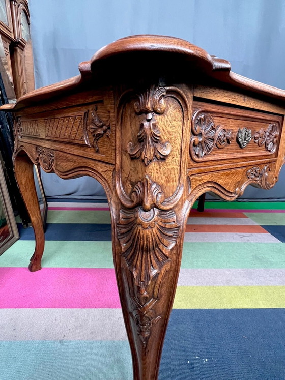 Kantoor in Luik, gebouwd in gebeeldhouwd eikenhout in Regency-stijl. – Bureau, Hollywood Regency (photo 9 of 10)