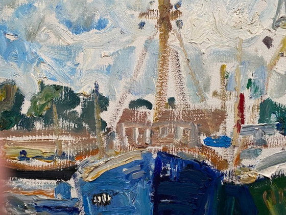Vissersboten in Haven Oostende – A. De Deken, Kunst, Wood, Canvas (photo 13 of 13)