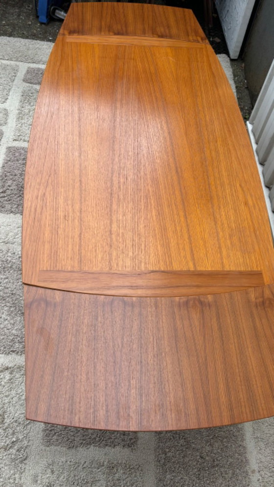 Image 1 of Mid-century salontafel in hoogte verstelbaar en uitschuifbaar