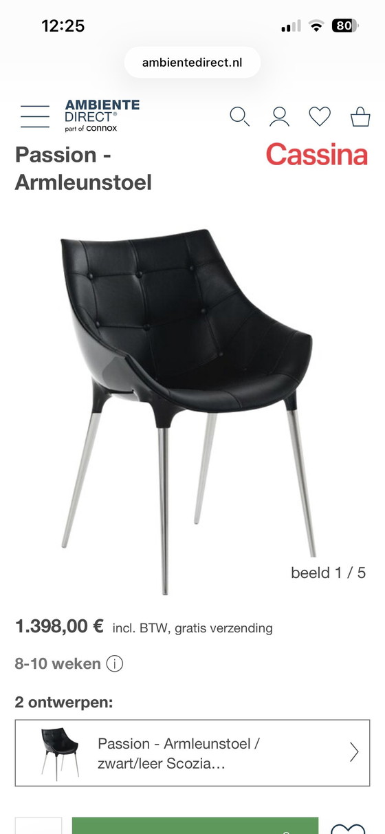 Image 1 of Cassina dining chairs model Passion