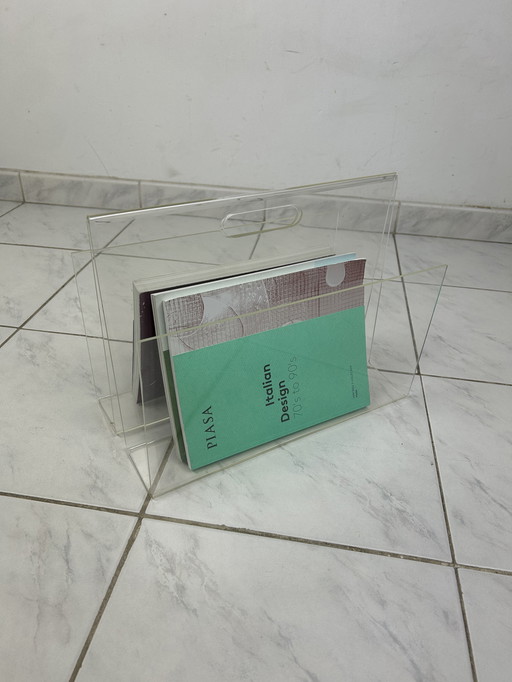 Vintage Plexi Magazine Holder Newspaper Tray