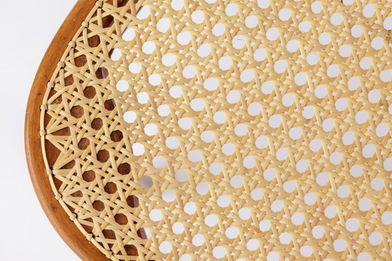 Image 1 of Satz von 4 restaurierten Wiener Kaffeehausstühlen - frühes 20. Jahrhundert, handgeschnitzte Sitze