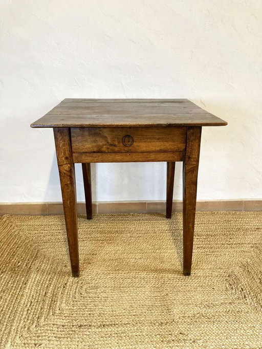 Table de ferme carrée en chêne massif