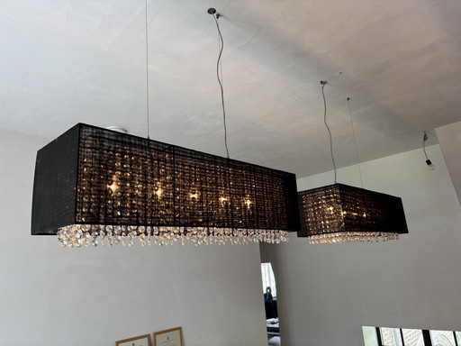 3 hanglampen met swarovski kristal