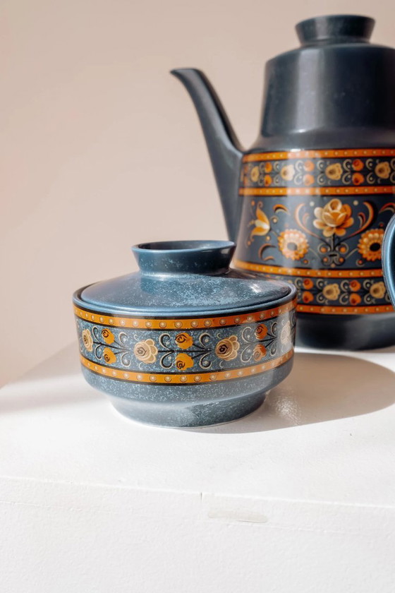 Image 1 of Set completo da caffè/tè vintage Bavaria Winterling in blu cobalto