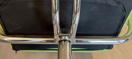 Image 1 of Moderne draaifauteuil leer chroom