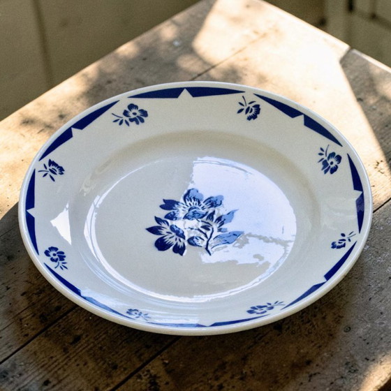 Image 1 of Antike französische runde Platte, signiert Badonviller, Sammlung Madelon