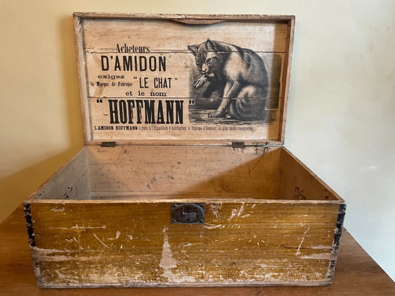 Image 1 of Atmospheric Le Chat Amidon Starch Advertising Box French