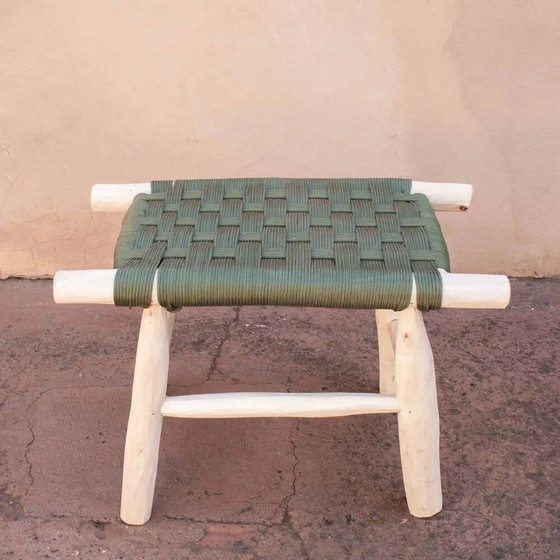 Tabouret tissé vert – Bois (photo 4 of 4)