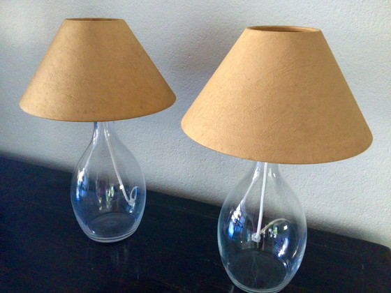 Set of 2 Vintage IKEA Table Lamps with Shade – Glass, Paper (photo 6 of 9)