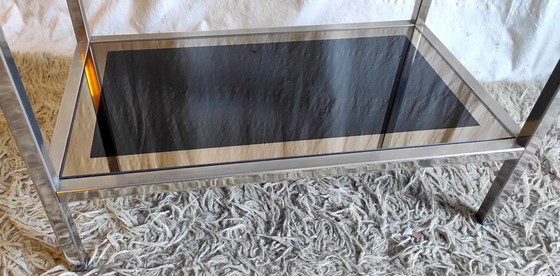 Image 1 of Consolle di design in metallo cromato e vetro - anni '70/'80