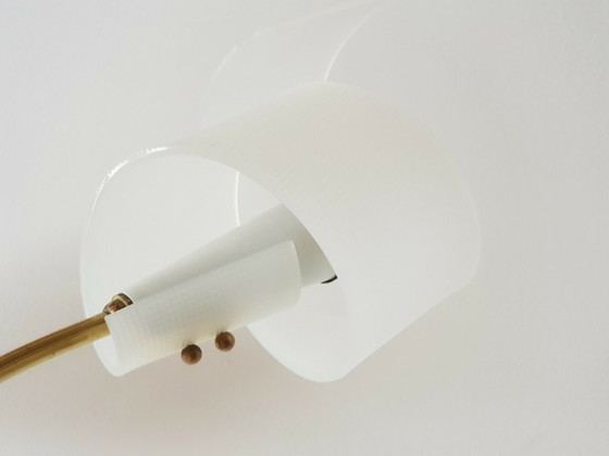 Image 1 of Vintage kroonluchter uit de jaren 50, 5 armen van messing en kunststof, rockabillystijl uit de jaren 50