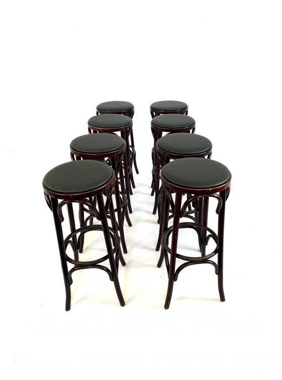 Image 1 of 8x vintage bentwood barkruk ‘90