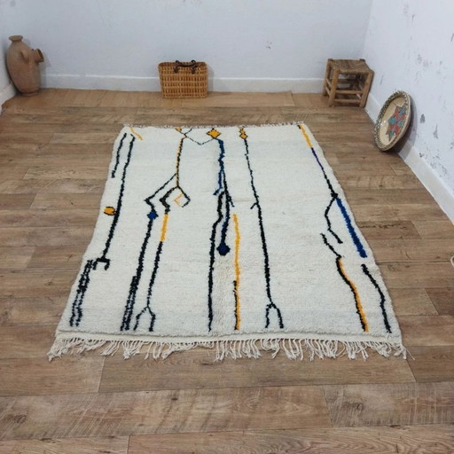 Modern Berber-kleed – 100% wol, handgeknoopt (200 × 140 cm)