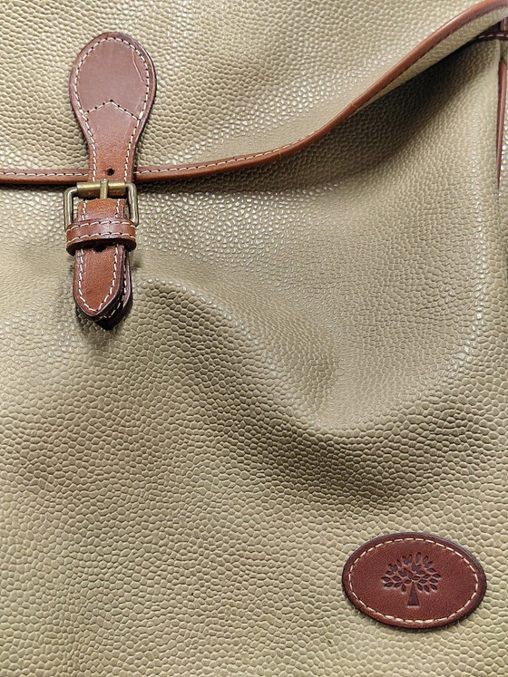Image 1 of Mulberry opvouwbaar luxe krukje van hout,leer en canvas