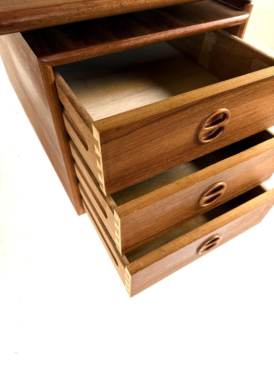 Image 1 of Vintage teakhouten vrijstaand bureau, Arne Vodder ‘60