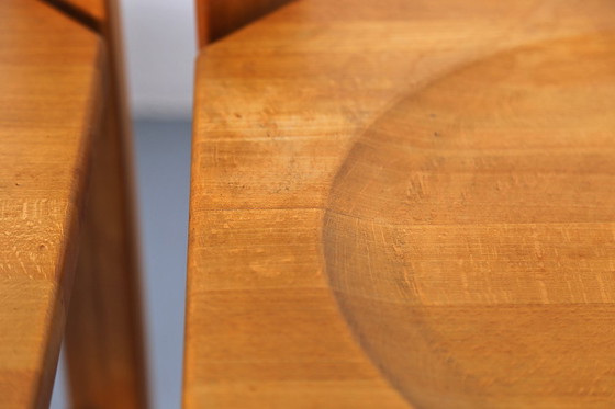 Image 1 of 4 sedie da pranzo vintage Wasa in legno di faggio e pelle