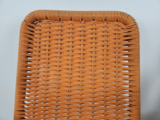 Image 1 of 1960S Bar Chairs In Iron And Orange Woven Plastic